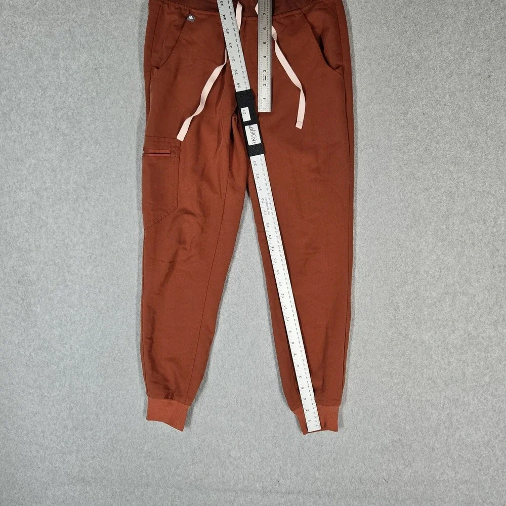FIGS Women Scrub Pants XS Rust Jogger Zamora Zipper PO#35589 27